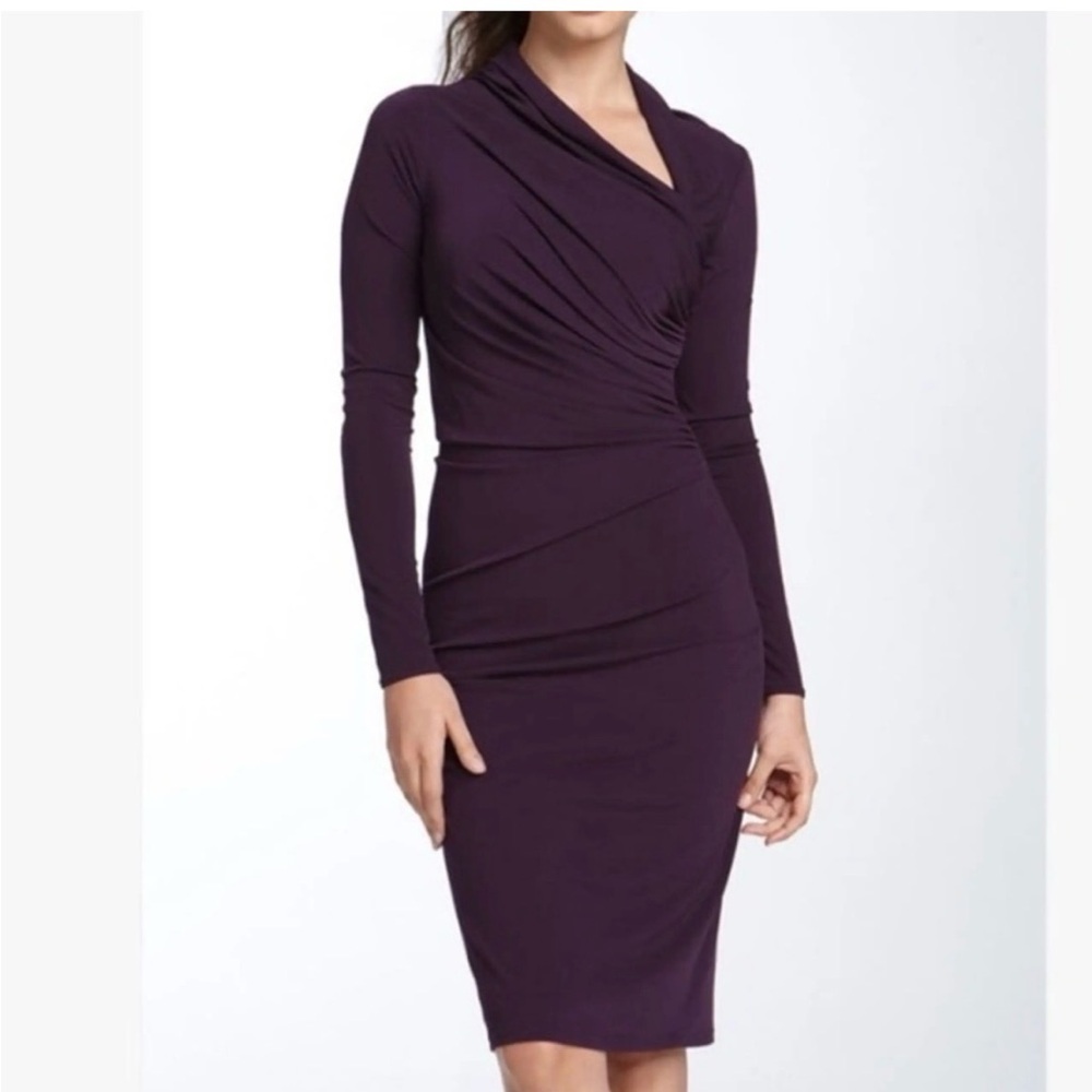 NWT!! David Meister Maroon/Burgundy Long Sleeve Dress - size 12